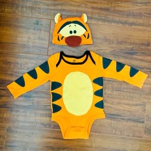 Tigger Winnie Pooh Disney Bodysuit Onesie Hat Cap Baby Toddler Halloween Costume